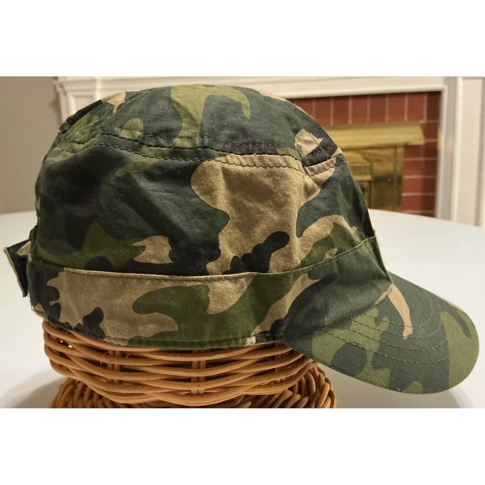 Y2K WWE DX Army Camo Cadet Hat Mens OSFA D-Generation X‎ Wrestling Military Cap